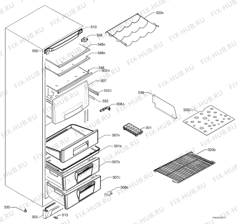 Взрыв-схема холодильника Electrolux ENB39405X - Схема узла Housing 001